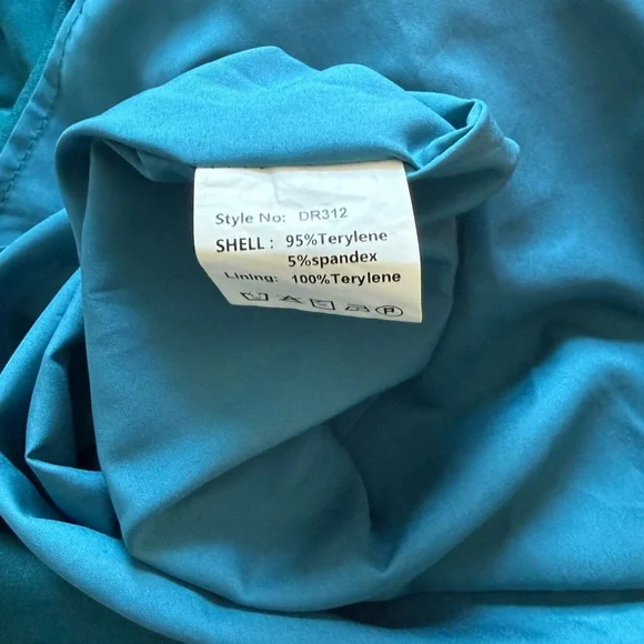 Elegant Teal Long Sleeve Dress - Picture 6 of 15